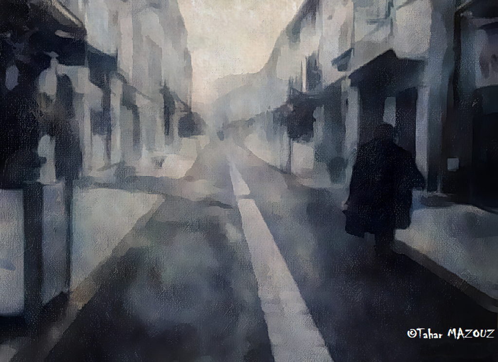 Le-passant-de-lhiver-1024x744 Il était une fois, la rue Colbert par Tahar Mazouz